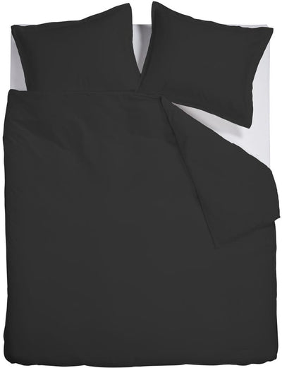 Housse de couette Ambiante satin uni - double - 200x200 220 cm - noir