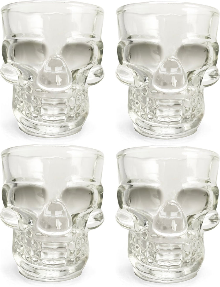 Verre à shot Kikkerland - lot de 4 - 45 ml - passe au lave-vaisselle - au design tête de mort