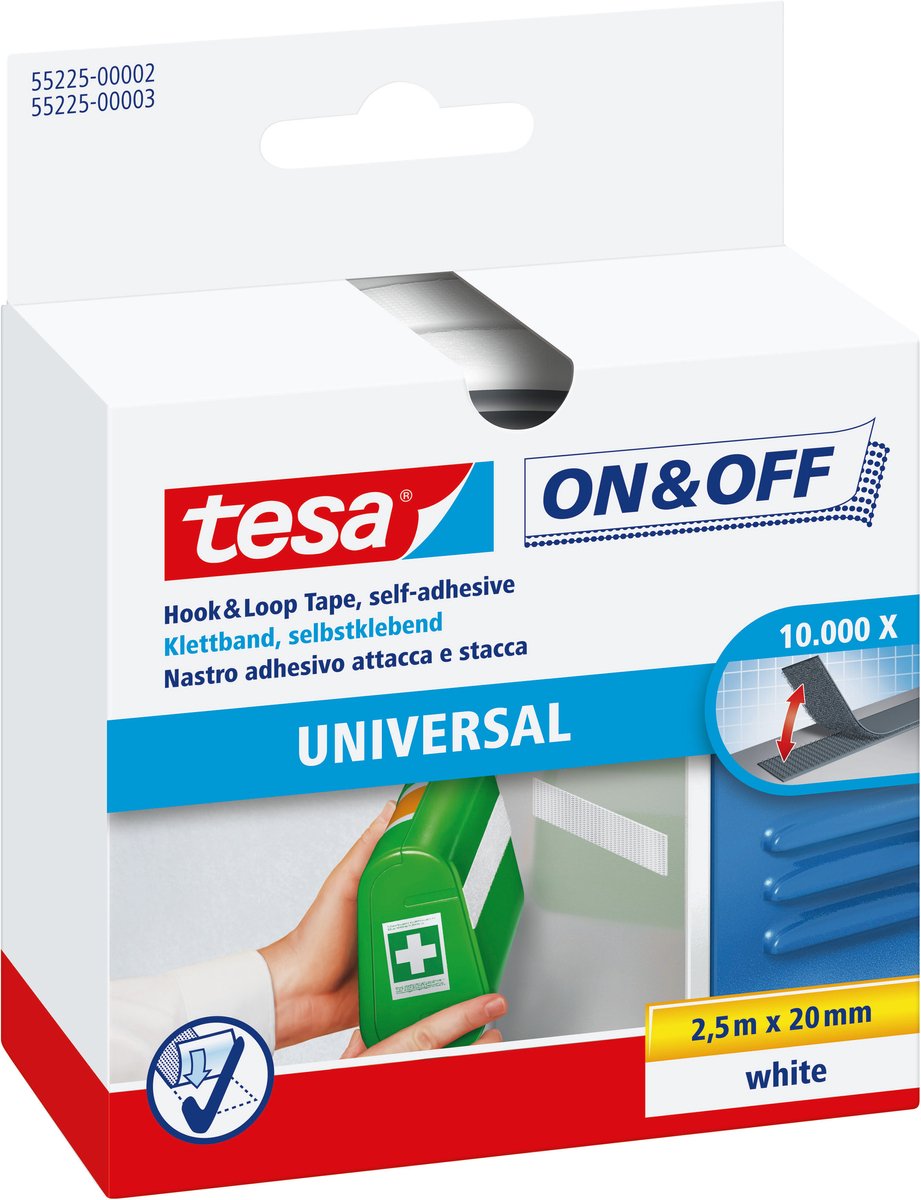 Tesa 1002950 - adhésif velc.klittenb.te poids 20x2,5 | 3 pièces