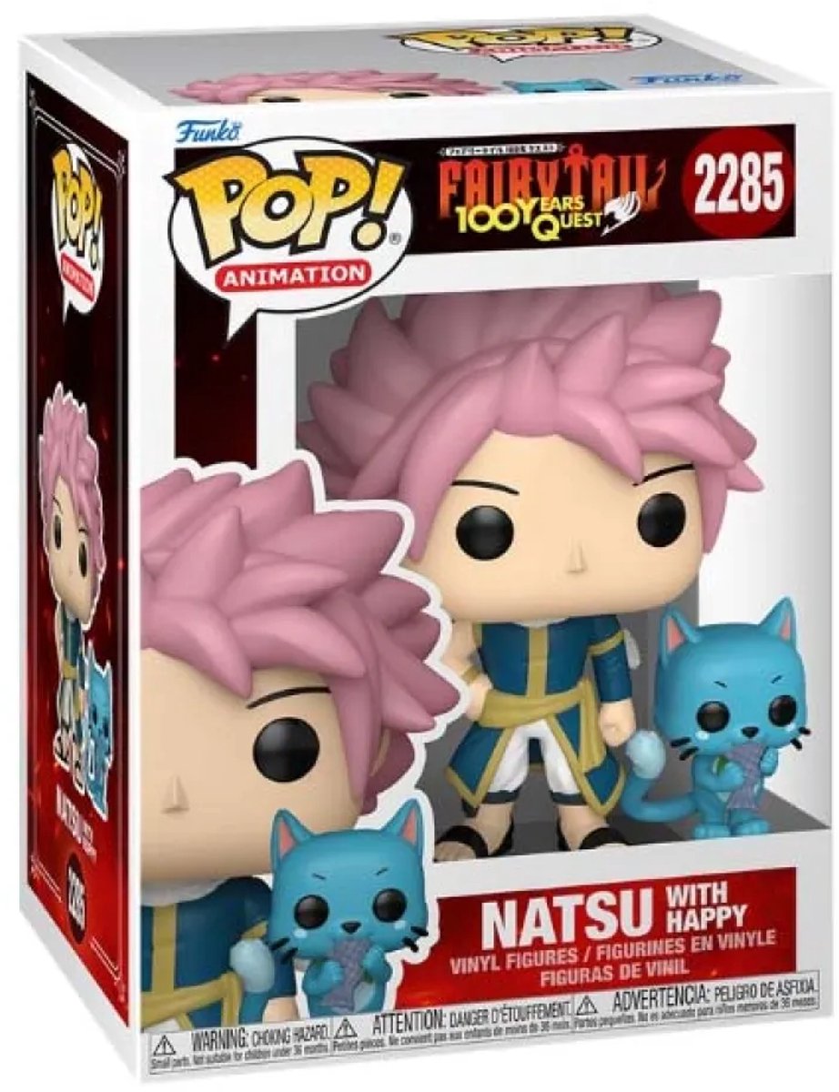 Funko fairy tail natsu happy figurine en vinyle 2285 unisexe pop ! - neutre - standard