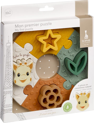 Sophie la girafe - mon premier puzzle - dans coffret cadeau beige - jouet bébé - à partir de 10 mois