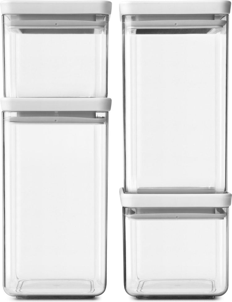Conteneurs de conservation Brabantia savoureux+ - empilables - 2x 0,7 l 2x 1,6 l - gris clair