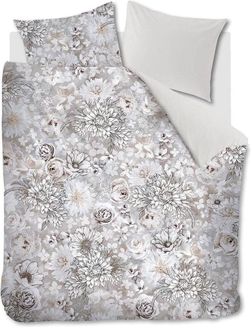 Riviera maison rivièra maison - housse de couette fleurie - twin xl - 260x200 220 cm - sable