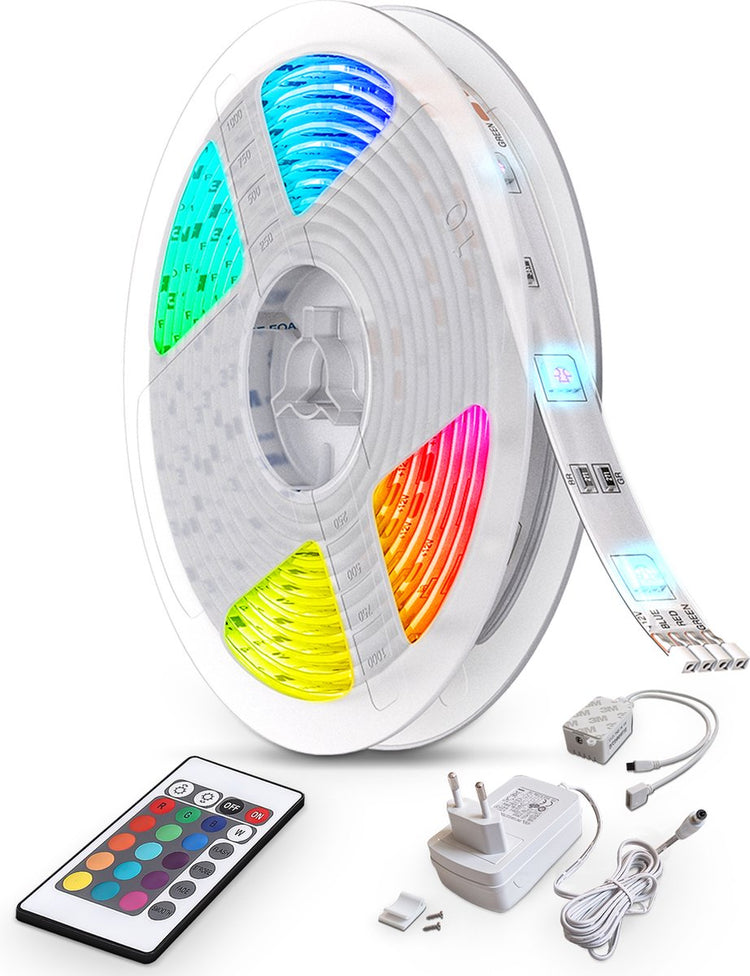 B.K.licht - Bande LED 10 mètres - bande lumineuse - éclairage LED RVB - avec télécommande - dimmable - lumière colorée - accessoires de jeu