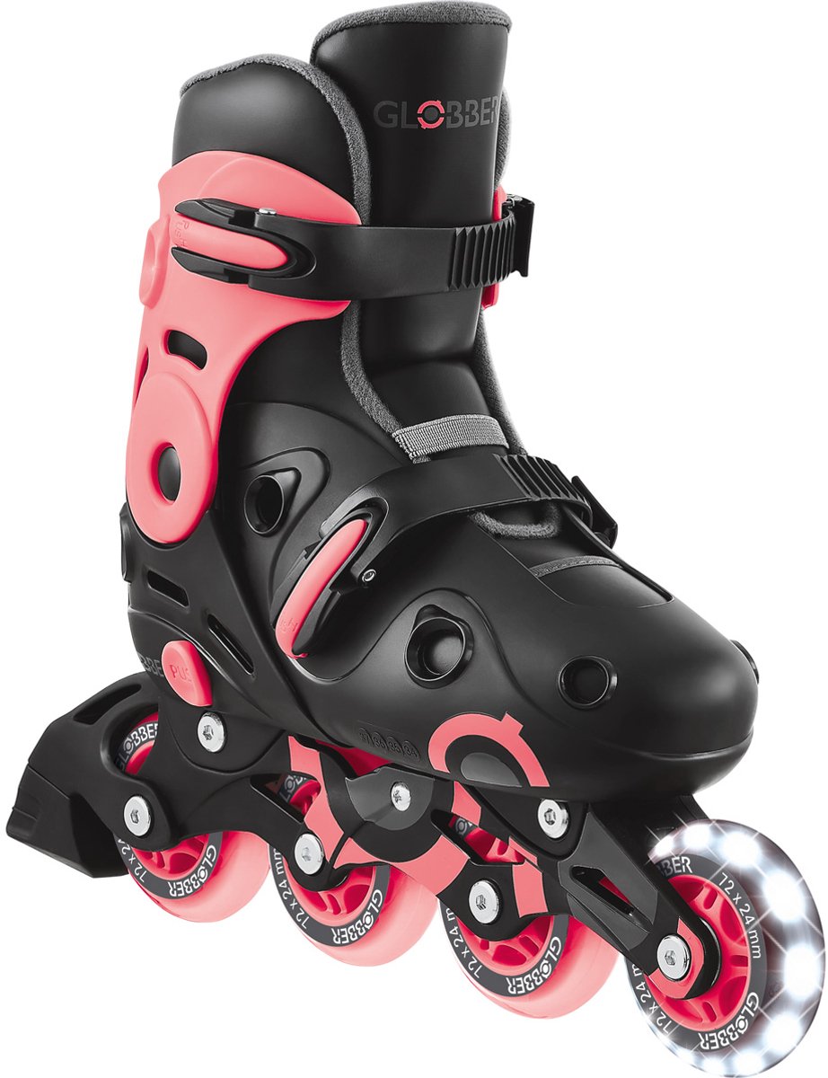 Rollers en ligne Globber - go skate rose - rose - réglable 34-37 - roues lumineuses - à partir de 5 ans