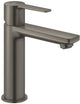 Robinet pour lavabo Grohe Lineare - taille S - économie d'eau - avec vidage Push Open - corps lisse - graphite dur brossé (anthracite)