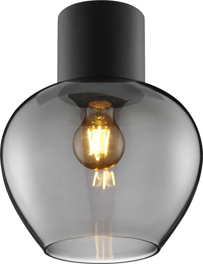 Brilliant ligari - plafonnier - ø 23 cm - e27 max 1x20w - fumée noire