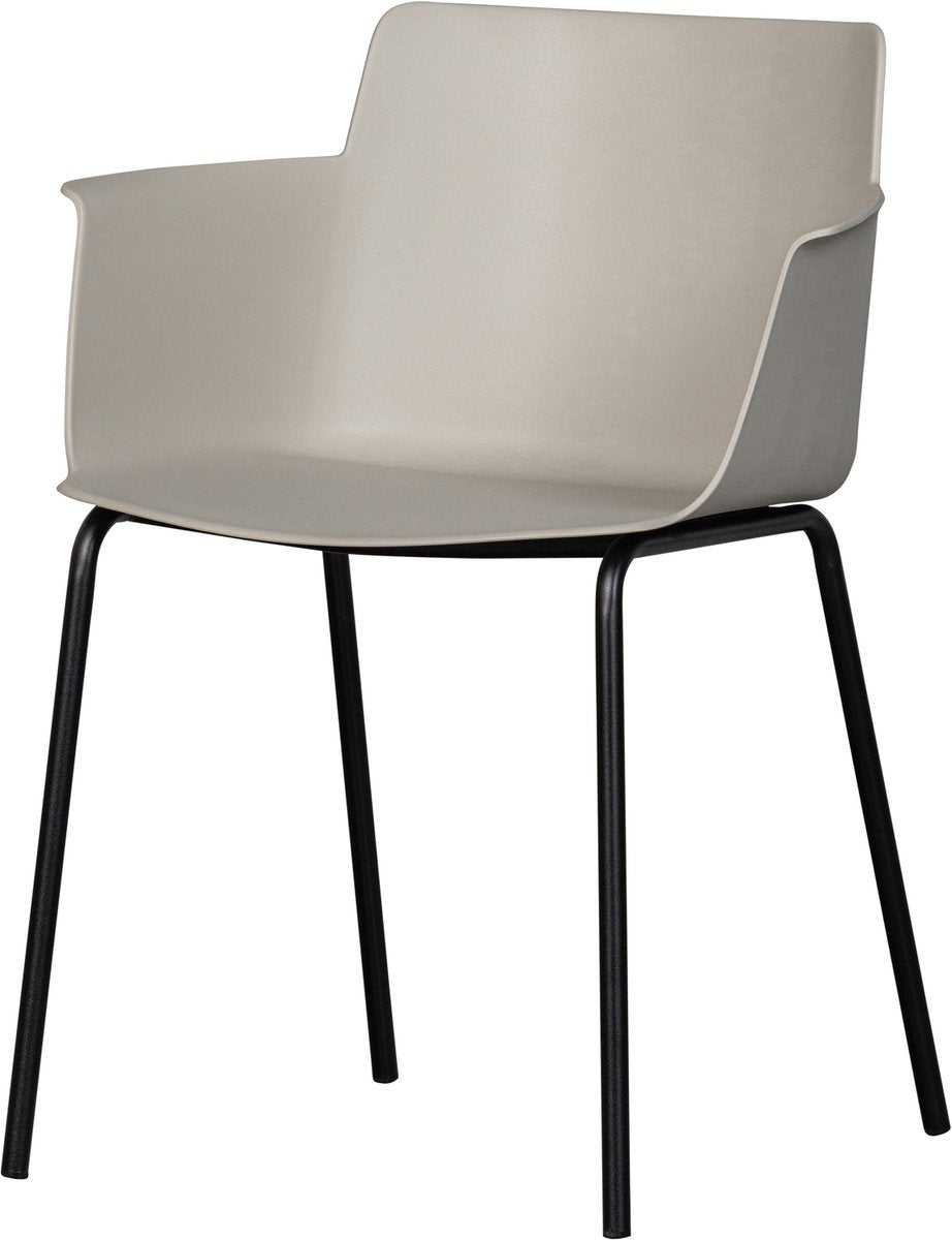 Chaise de salle à manger Woood foppe - métal plastique - brouillard - 80x53x55