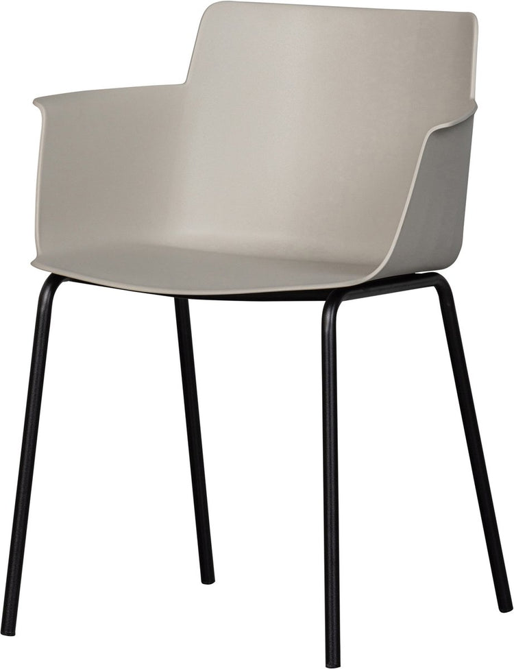 Chaise de salle à manger Woood foppe - métal plastique - brouillard - 80x53x55