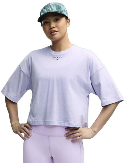 Puma x hyrox t-shirt court à manches courtes style de vie violet s femme