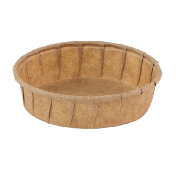 Barquette de papier ronde basse marron 30ml (200 pièces)