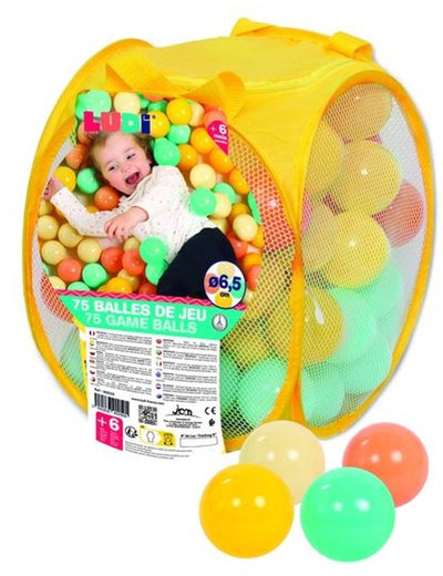 Ludi - balles de jeu colorées pour piscine à balles - 75 balles de jeu