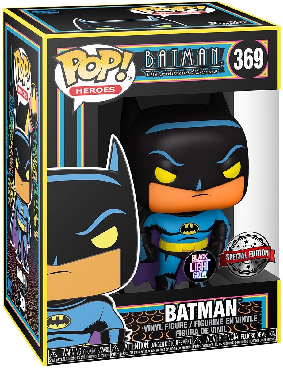 Funko pop heros : dc batman (lumière noire) - pop #369