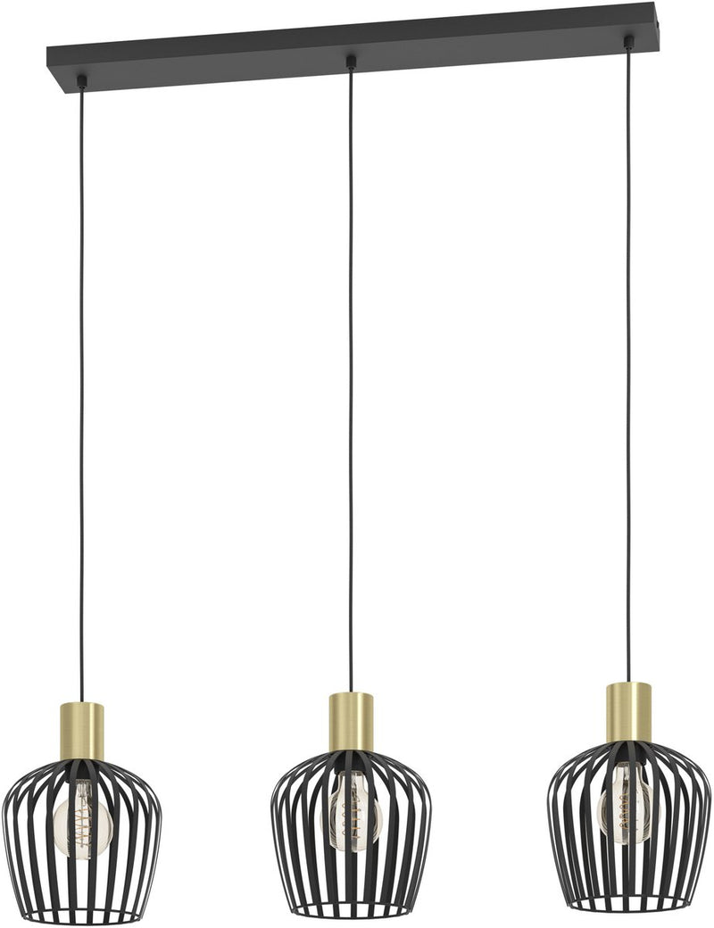 Lampe à suspension Eglo empoli - e27 - 90 cm - or noir