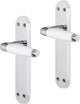 Poignée de porte Impresso - durban - pour l'intérieur - bouclier de porte ovale avec vis - chrome - blanc - 2 pièces
