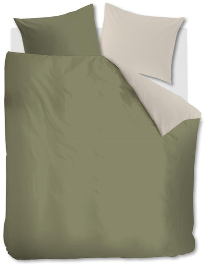 Vtwonen - housse de couette duo - lits jumeaux - 240x200 220cm - vert olive