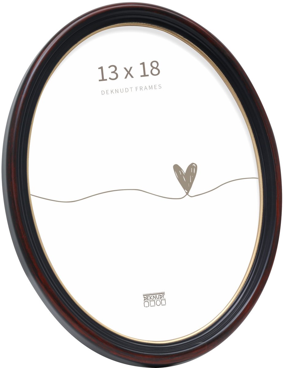 Deknudt frames cadre photo s100f9 - marron noir - ovale - 13x18 cm