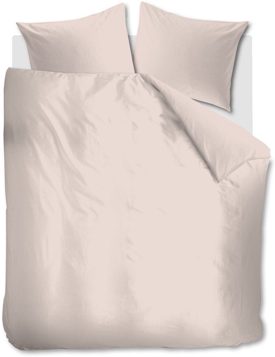 Housse de couette Ambiante coton uni - double - 200 x 200 220 cm - rose clair