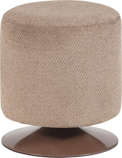 Pouf Woood Islen avec base pivotante - bouclé - marron - 47x39x39