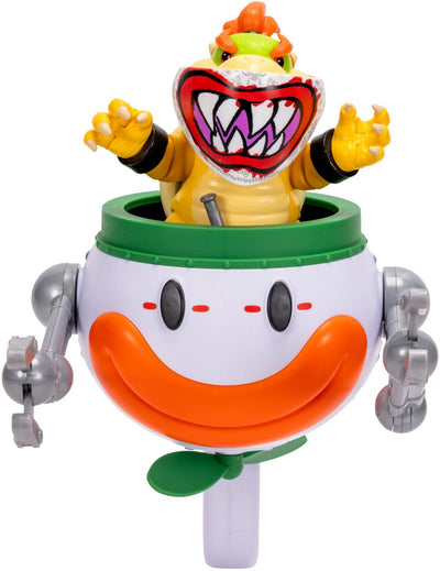 Jakks Super Mario Galaxy Movie – Figurine Bowser Jr. 13 cm avec voiture de clown, pinceau et autocollants révélateurs d'eau