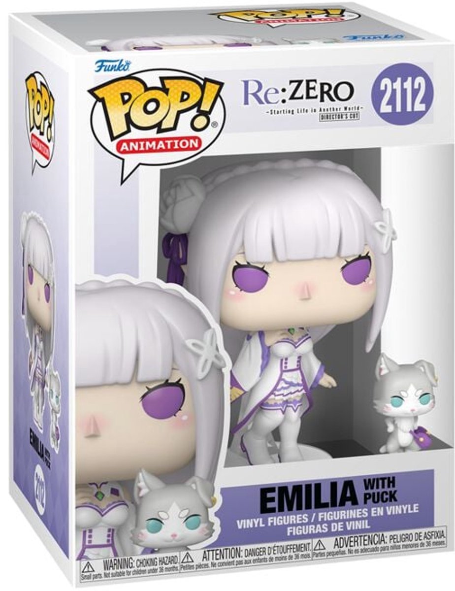 Funko re:zero emilia avec figurine en vinyle rondelle 2112 pop unisexe ! - neutre - standard