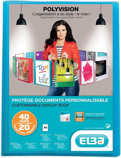 Elba polyvision show album, a4, 20 sachets, bleu