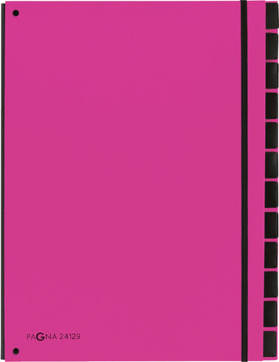 Pagna classeur de tri tendance 12 onglets a4 rose foncé