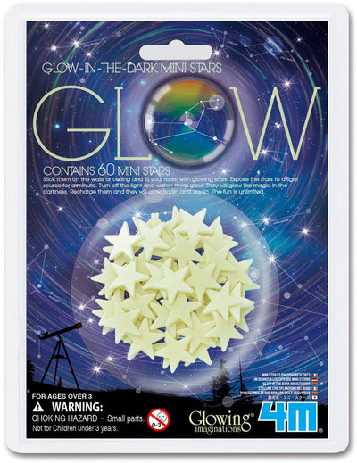 4m autocollants phosphorescents - mini étoiles - 60 étoiles - décoration murale enfants - 3+