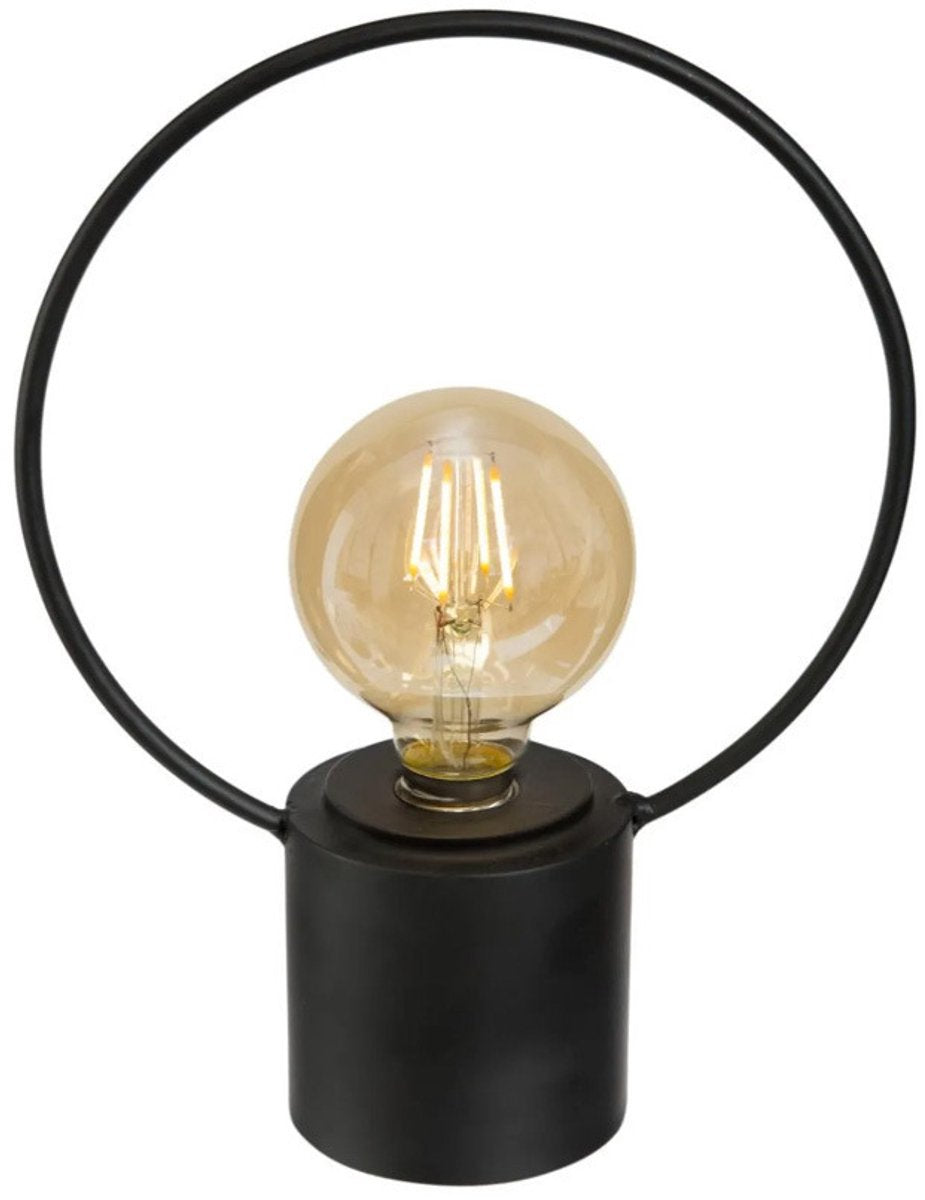 Lampe led Atmosphera - noir - métal - sans cordon - h27,5 cm - vintage - lampe de table lampe de nuit