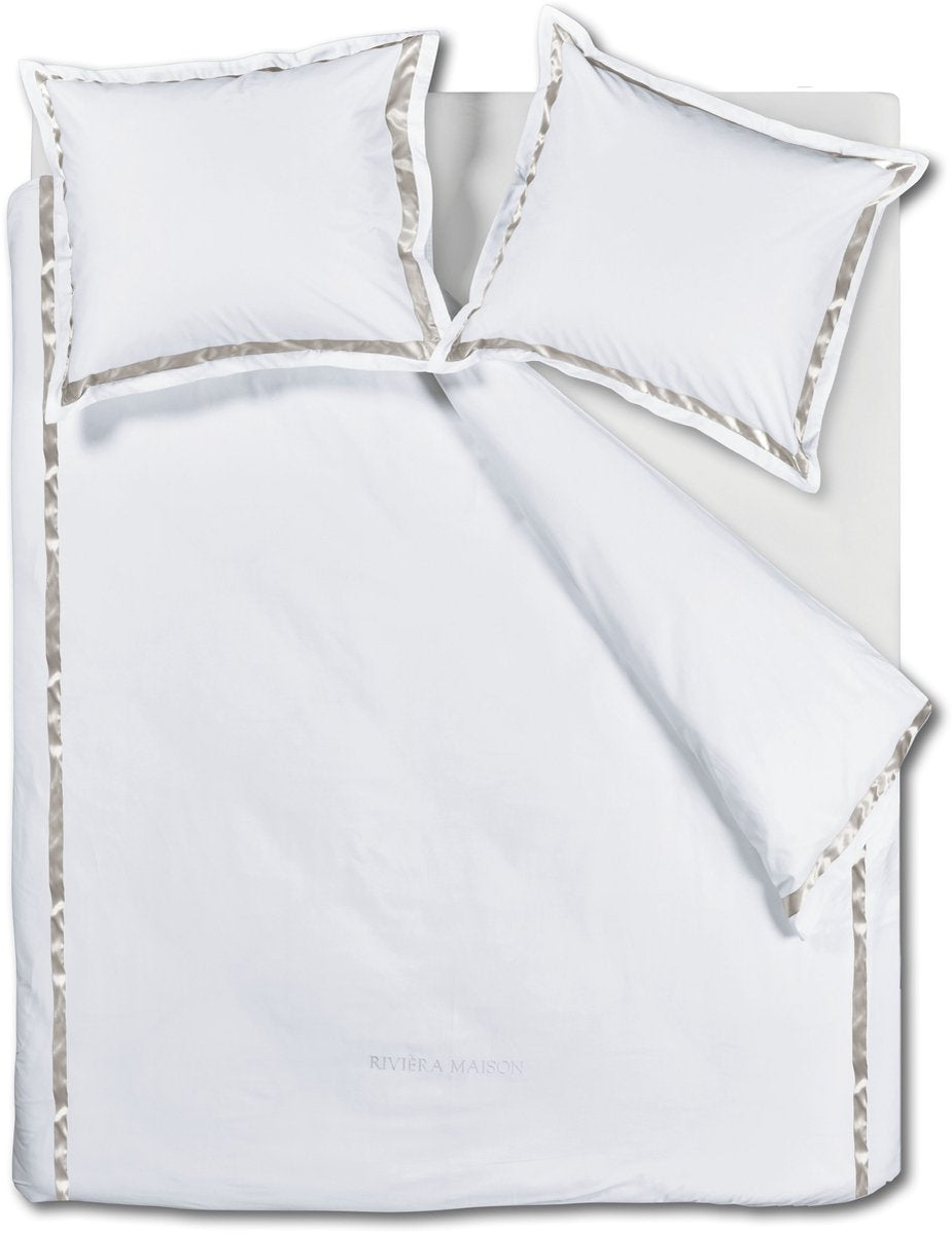 Riviera maison rivièra maison housse de couette murmure - lits jumeaux - 240 x 200 220 cm - blanc