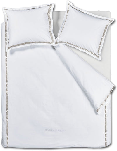 Riviera maison rivièra maison housse de couette murmure - lits jumeaux - 240 x 200 220 cm - blanc