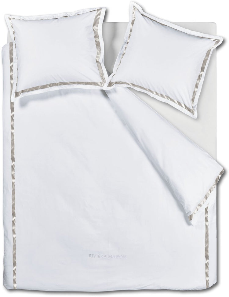 Riviera maison rivièra maison housse de couette murmure - lits jumeaux - 240 x 200 220 cm - blanc