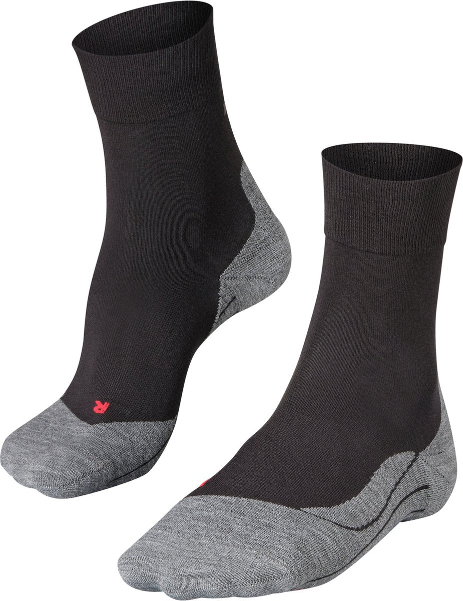 Falke ru4 chaussettes de course en coton anti-ampoules en matériau fonctionnel femme noir - taille 37-38