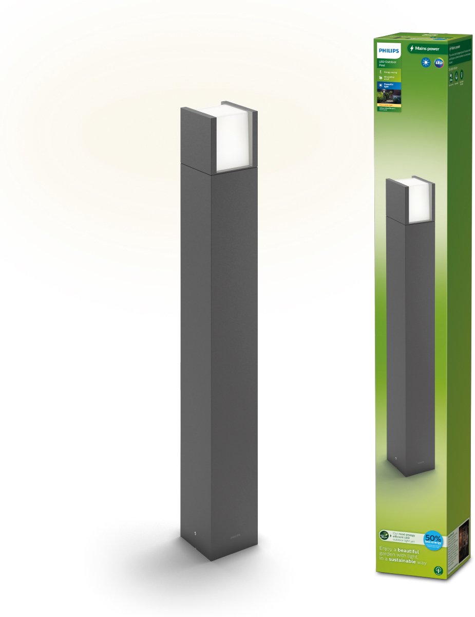 Philips LED Poteau de jardin Philips Arbor - ultra efficace - anthracite - 4,3w