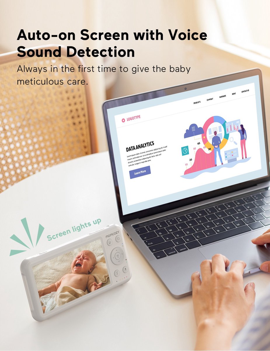 Moniteur vidéo pour bébé Momcozy, 5 pouces