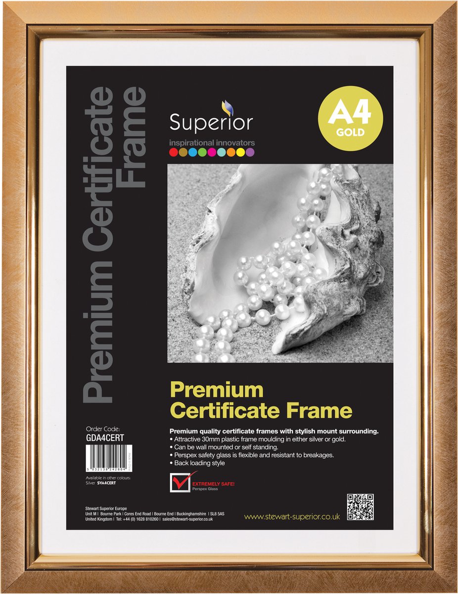 Cadre photo Seco - a4 - 21 x 29,7 cm - or - cadre 30 mm - se-gda4cert