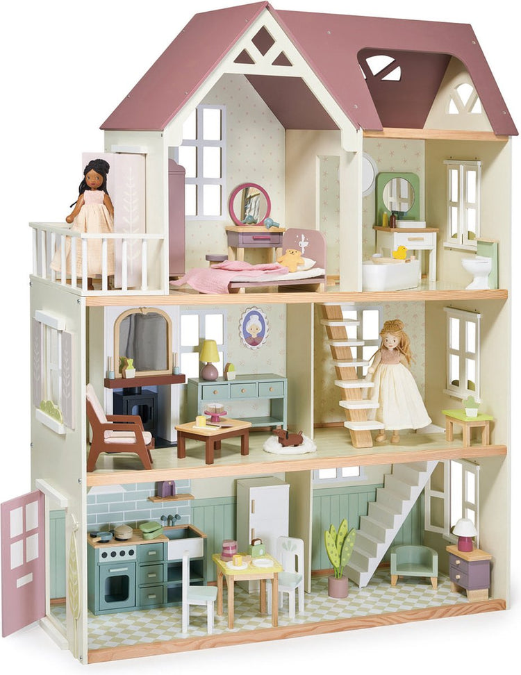 Manoir de mûrier de maison de poupée de feuille tendre