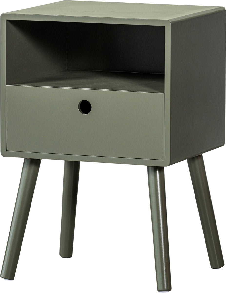 Woood table de chevet ozzy bois vert chaud 53x36x30
