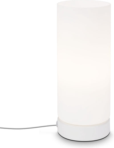 Briloner paipa - lampe de table - blanc - verre - métal - raccord E14 - ø10cm