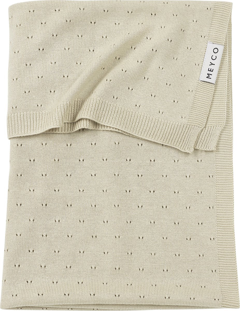 Couverture de berceau ajourée Meyco - bambou - sable doux - 75x100cm - 0,3 tog