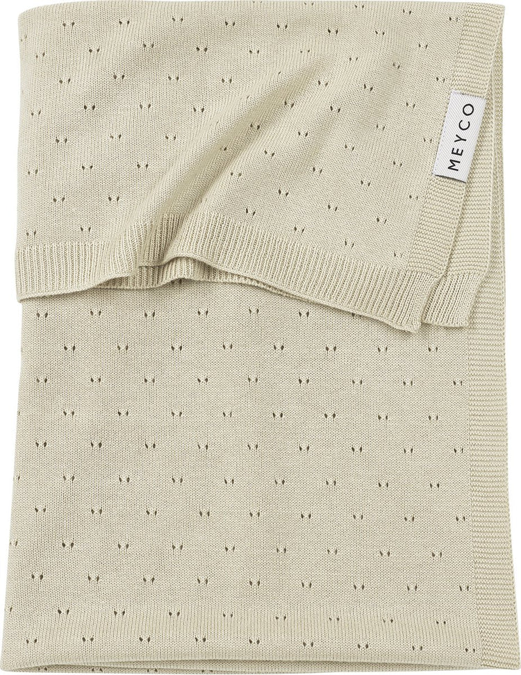 Couverture de berceau ajourée Meyco - bambou - sable doux - 75x100cm - 0,3 tog