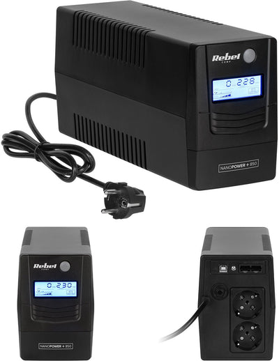 Rebel UPS 850VA – LCD – alimentation de secours pour PC, modem routeur – USB – Viewpower