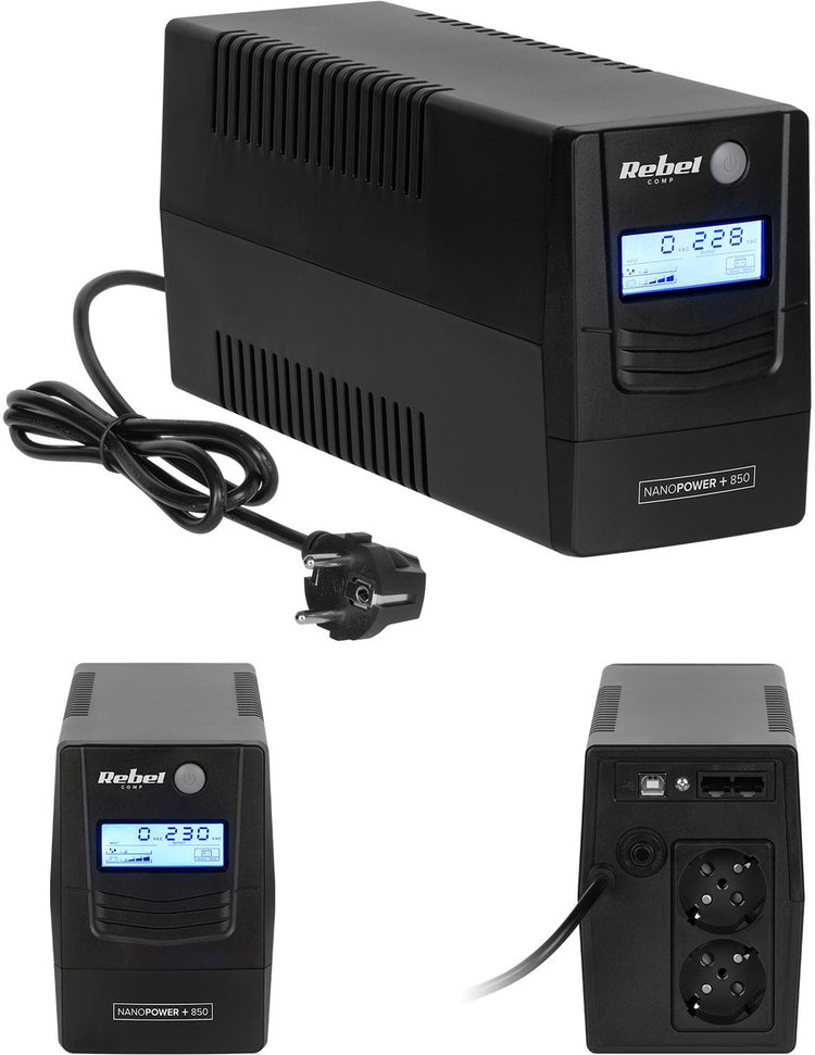 Rebel UPS 850VA – LCD – alimentation de secours pour PC, modem routeur – USB – Viewpower