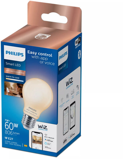 Philips smart Lighting - lampe - éclairage LED intelligent - lumière blanche chaude à froide - e27 - 60w - mat - wi-fi