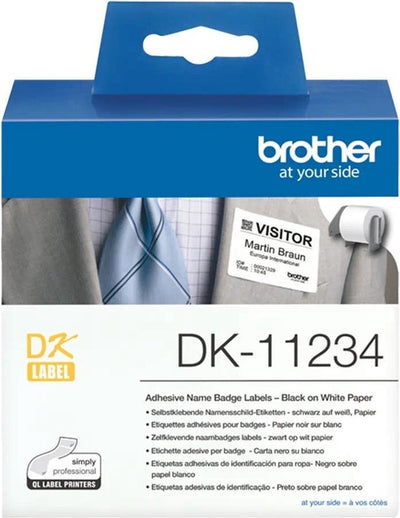 Brother dk11234 - papier - autocollant - noir sur blanc - 60 x 86 mm 260 étiquette(s) (1 rouleau(s) x 260) étiquettes découpées - pour ql-1100, ql-1110nwb, ql-600b, ql-600g, ql-600r, ql-800, ql-810w, ql-820nwb