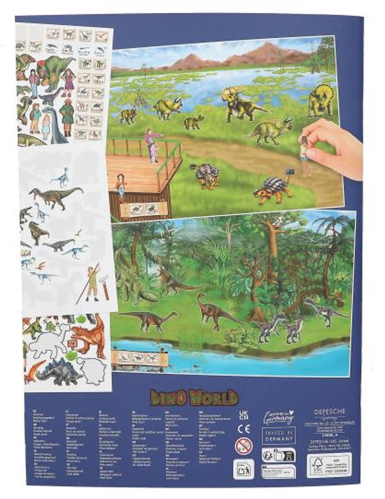 Depesche - créez votre livre d'autocollants dinosaures zoo