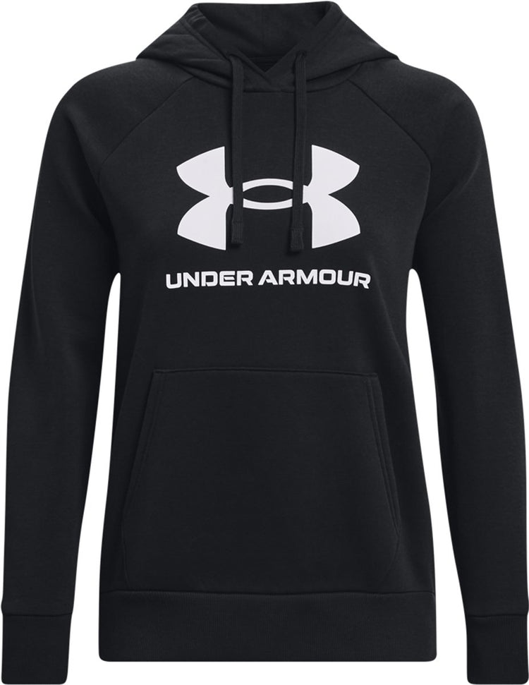Maillot de sport Under Armour UA Rival Fleece Big Logo HD pour Femme - Noir - Blanc