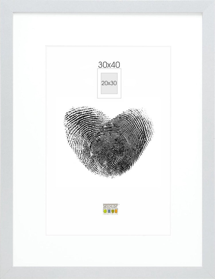Cadre photo Deknudt frames - argent avec passe-partout - 20x30 30x40 cm