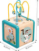 Cube d'activités en bois Playwood avec cadre en perles
