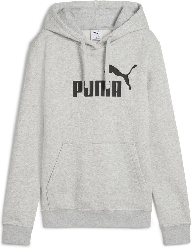 Puma ess non. pull de sport femme 1 logo hoodie fl - gris clair chiné